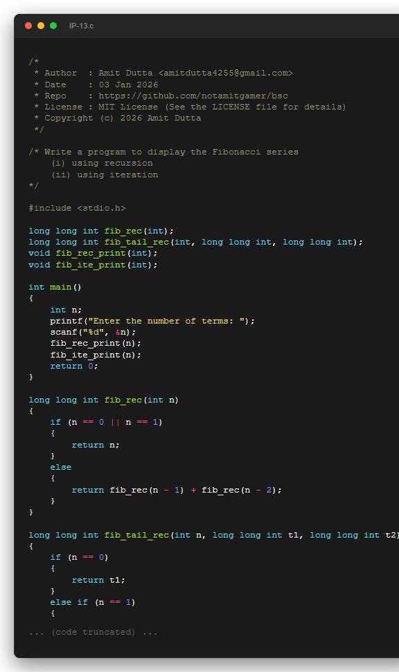 Write a program to display the Fibonacci series (i) using recursion (ii) using iteration